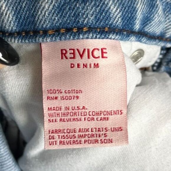 REVICE Denim Mid-Rise Ripped Knee Distressed Jeans in Light Wash Size 24 - Picture 5 of 5